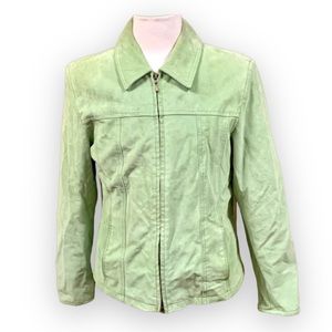 FINAL PRICE Coldester Creek Women Full Zipper 100% Leather Lime Green Coat Large